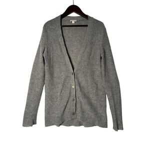 Gap Cardigan Sweater Wmns Gray XS Wool Elbow Patch "Not your Grandpa's Sweater"